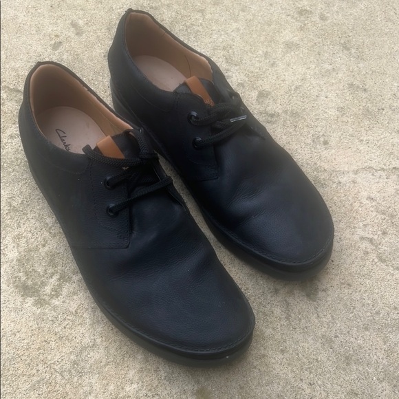 Clarks Men's Oakland Black Leather Lace up Oxford Shoe Size 13